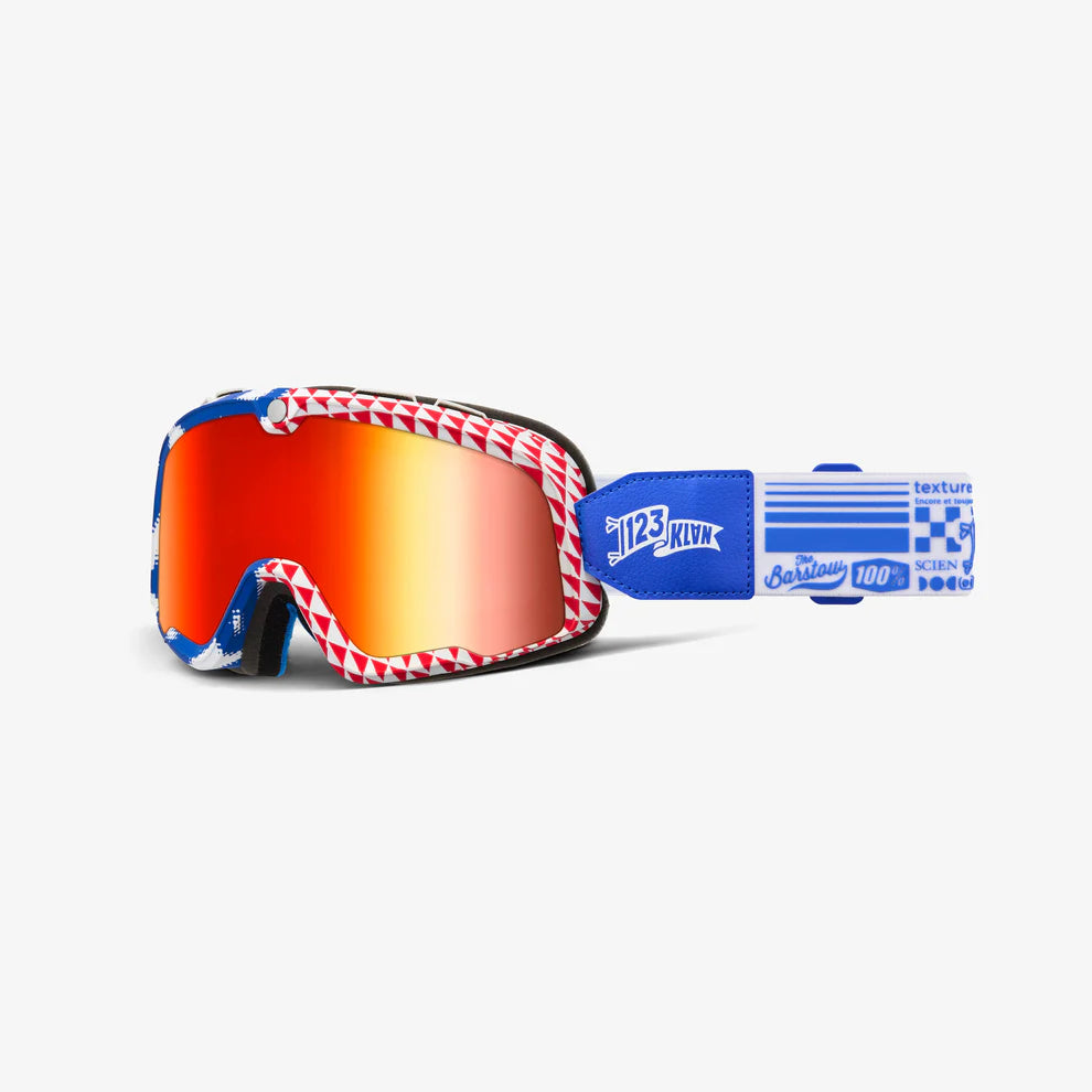 100 goggle mtb Barstow Goggle Artist Series 123 Klan Mirror Red Lens