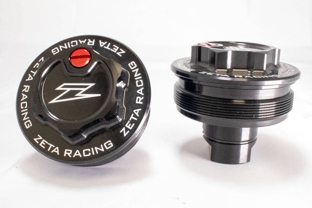 New Improved Zeta Front Fork Top Cap Black Anodized Aluminum