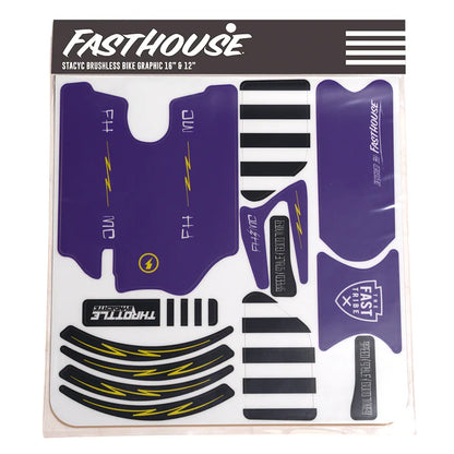 Fasthouse Tribe STACYC Decal Kit - Purple for 12eDrive