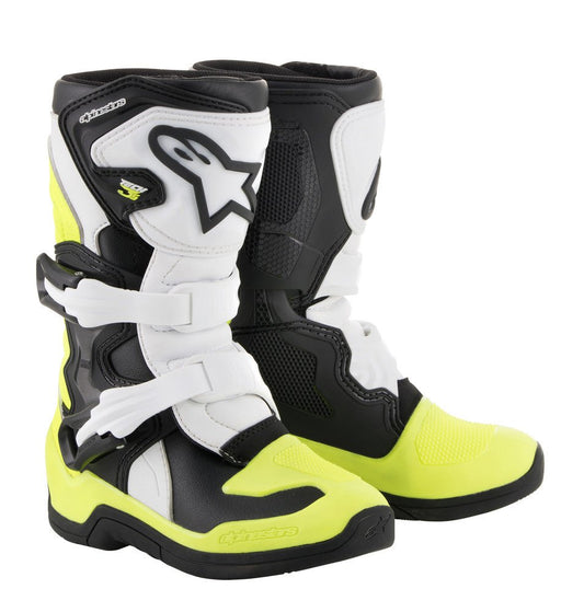 Alpinestars Tech 3S Kids Boots Black/White/Yellow - Langston Motorsports - Langston Motorsports