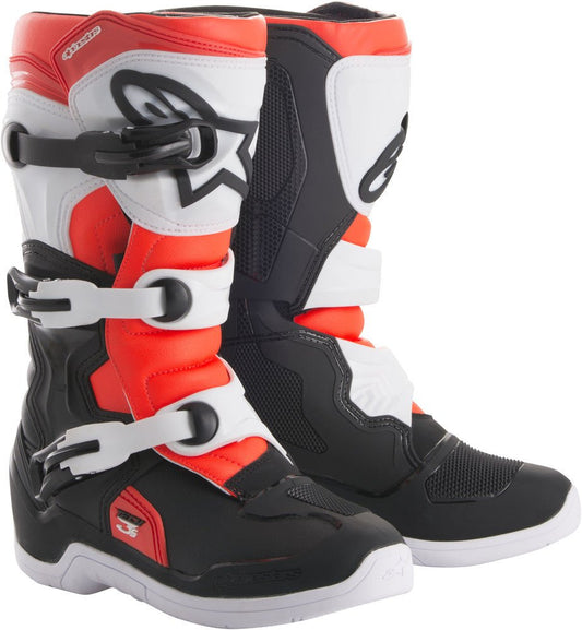 Alpinestars Tech 3S Youth Boots Black/White/Red - Langston Motorsports - Langston Motorsports