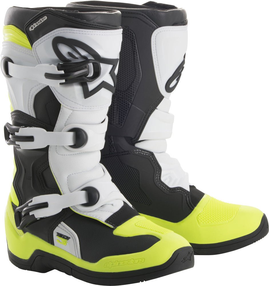 Alpinestars Tech 3S Youth Boots Black/White/Yellow - Langston Motorsports - Langston Motorsports