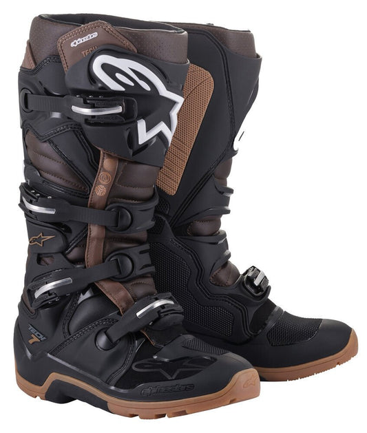 Alpinestars Tech 7 Enduro Boots Black/Dark Brown - Langston Motorsports - Langston Motorsports