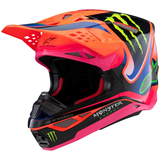 Alpinestars Supertech M10 Deegan Monster Energy Helmet | Orange Fluo / Purple / Pink Fluo Glossy