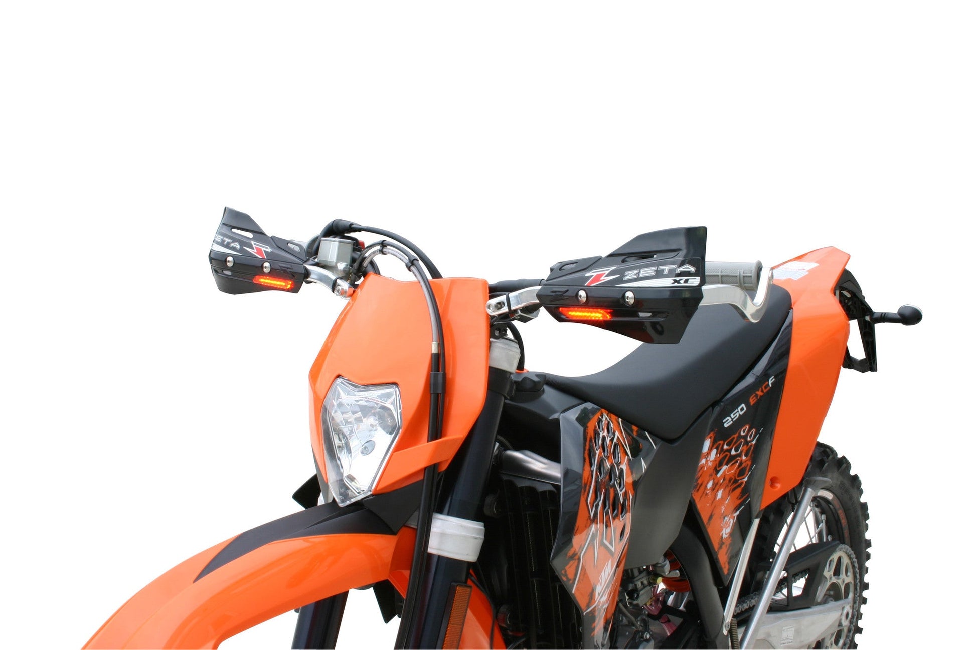 Zeta XC Protectors for Armor Hand Guards with Orange Flashers - Langston Motorsports - Zeta